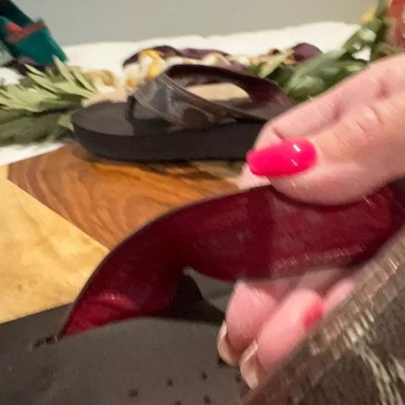 Coach Brown and Red Sandals with Contoured Footbed - Picture 8 of 8